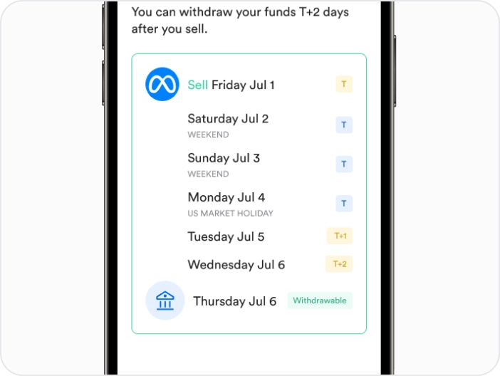 🕖 T+1 trading settlement UI update