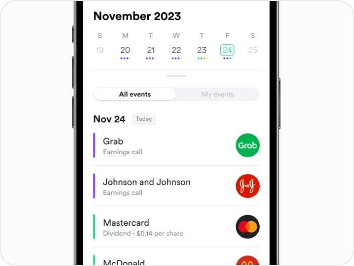 🗓️ Calendar events