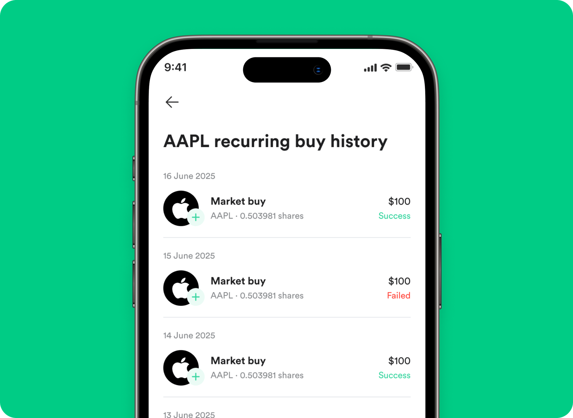 🔁 History of Recurring Buy Plans