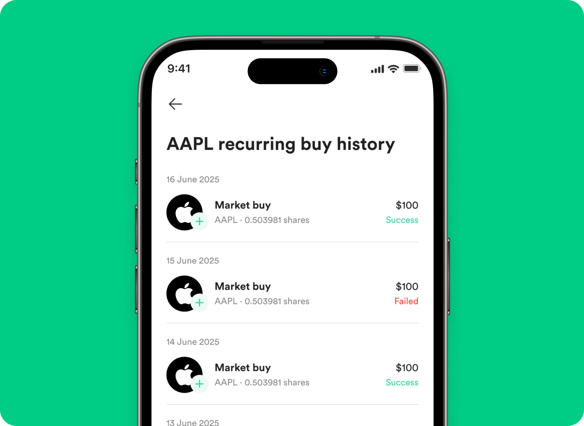 🔁 History of Recurring Buy Plans