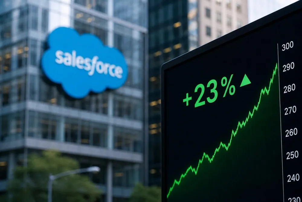 Saham Salesforce Melonjak 23% Usai Laba Q2 Lampaui Estimasi