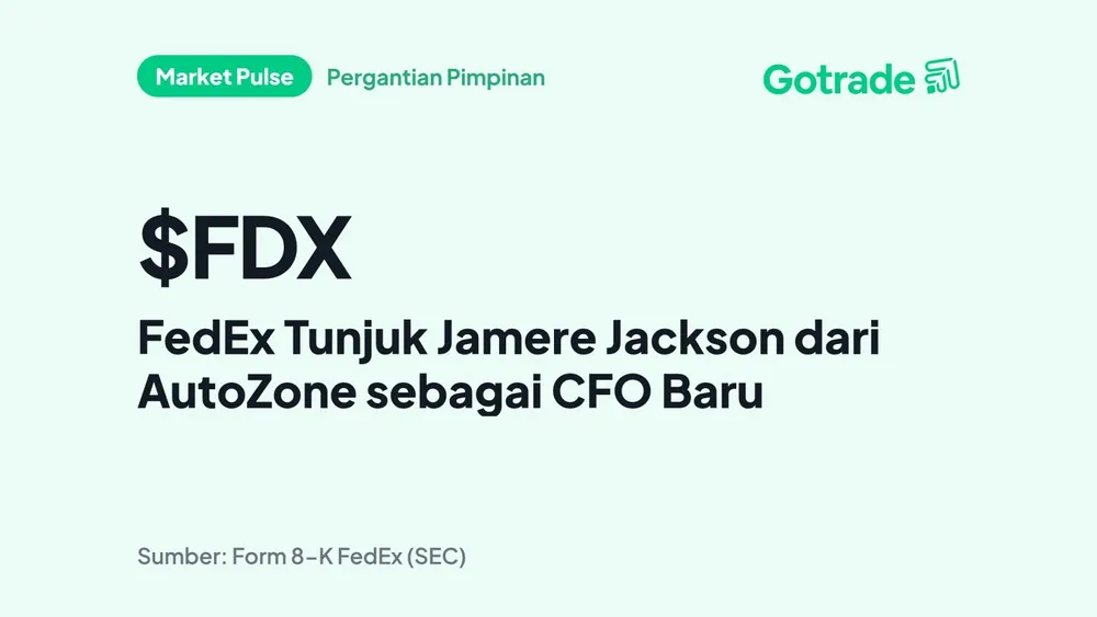 FedEx Tunjuk Jamere Jackson dari AutoZone sebagai CFO Baru