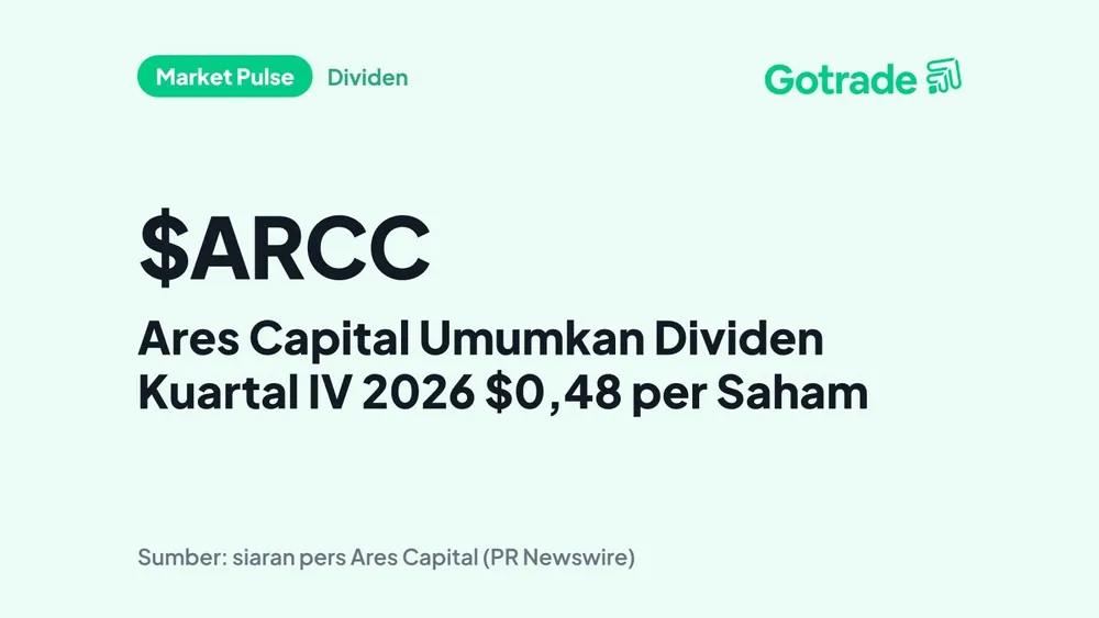 Ares Capital Umumkan Dividen Kuartal IV 2026 $0,48 per Saham