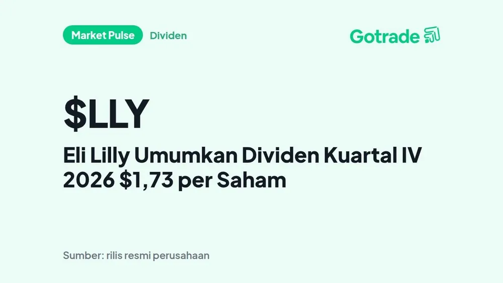 Eli Lilly Umumkan Dividen Kuartal IV 2026 $1,73 per Saham