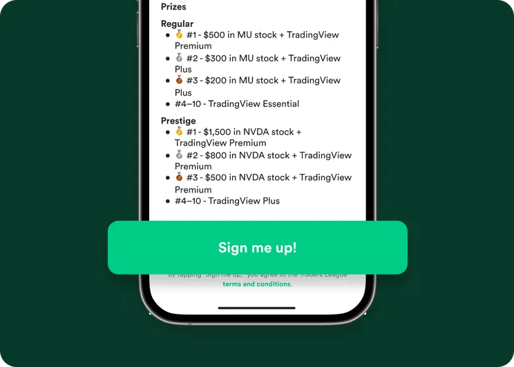 Layar pendaftaran Traders League IV berisi daftar hadiah